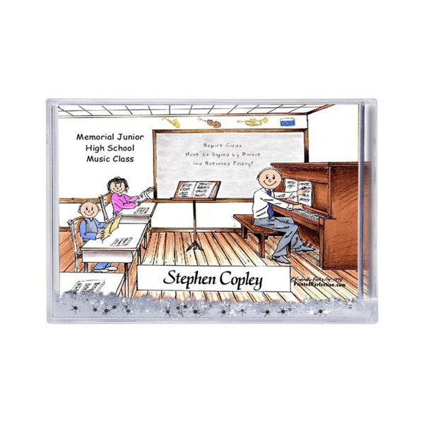 Printed Perfection Personalized Teacher, Music Male Snow Globe Frame